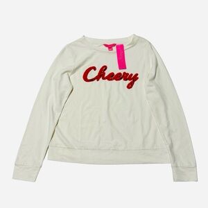 Lilly Pulitzer Ruby Red CHEERY RAMI SWEATSHIRT Pullover Sweater NWT Size S